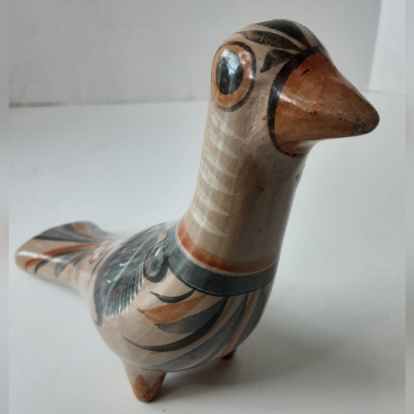 VTG MEXICAN TONALA Folk Art Hand Painted Long Tail Bird - Picture 7 of 11